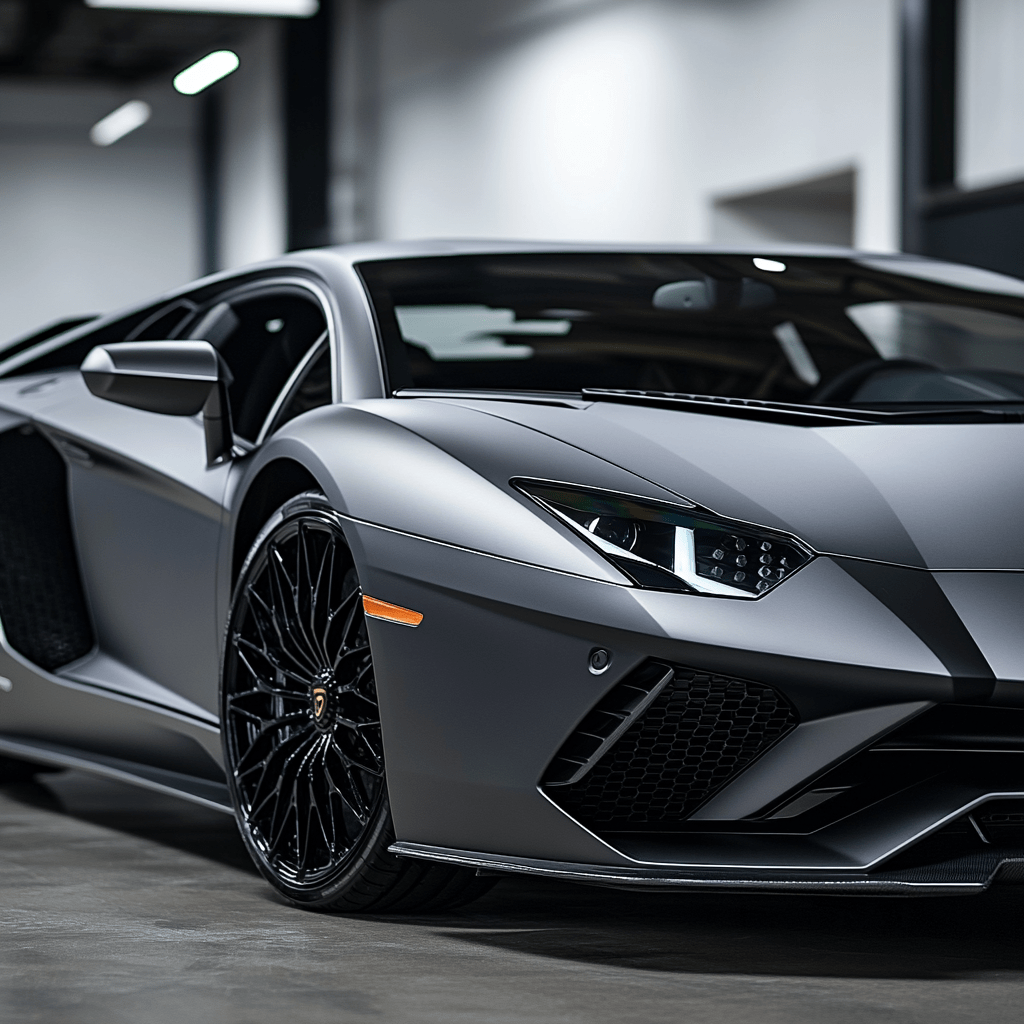 Lamborghini Aventador dans le processus d'application d'un PPF en Belgique